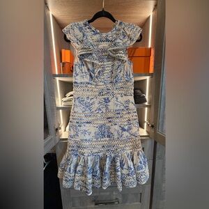 Zimmermann Beige and Blue Patterned Dress, size 1